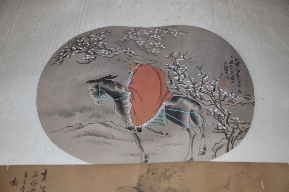 Three Chinese painted panels